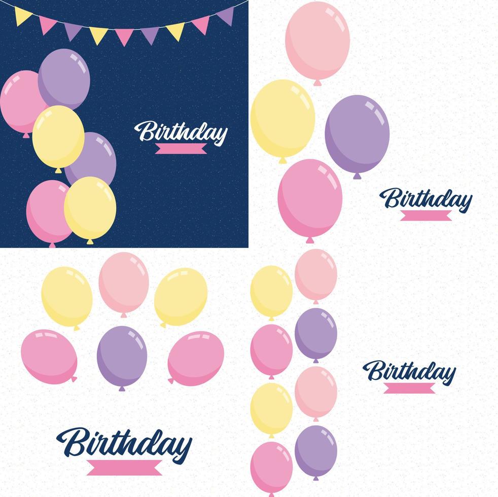 Birthday announcement poster, flyer and greeting card vector