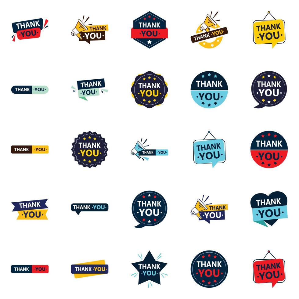 25 Professional Vector Elements for Gratitude Messages