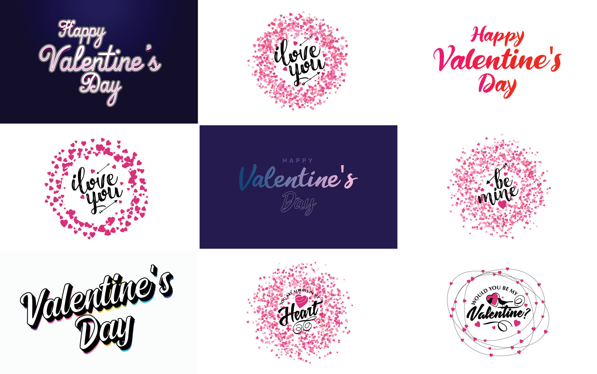 Love word art design with a heart-shaped background and a bokeh effect