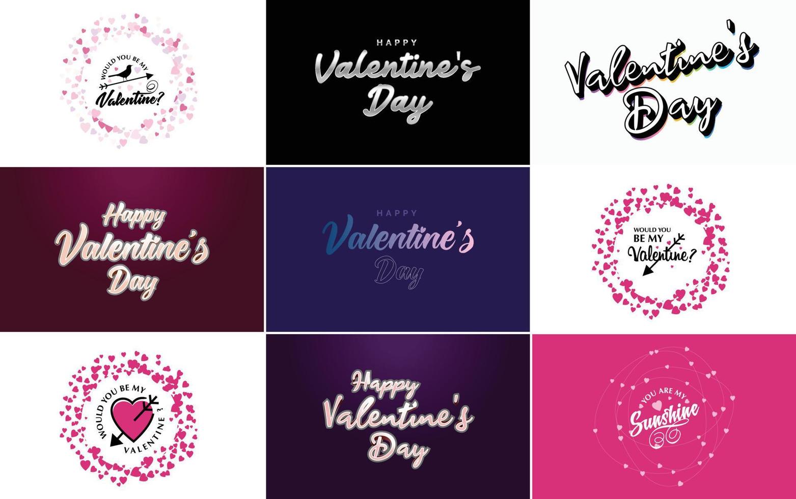 Love words hand-drawn lettering and calligraphy with cute hearts on red. white. and pink background. Valentine's Day template or background suitable for use in Love and Valentine's Day concept vector