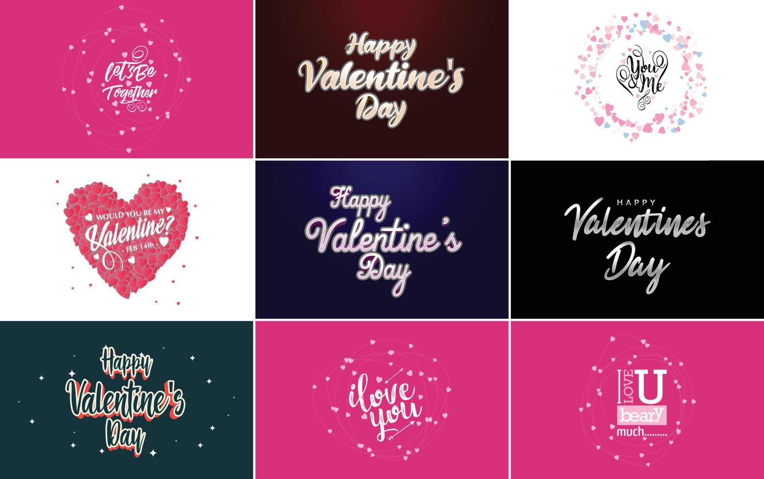 Love word art design with hearts and gradient background vector