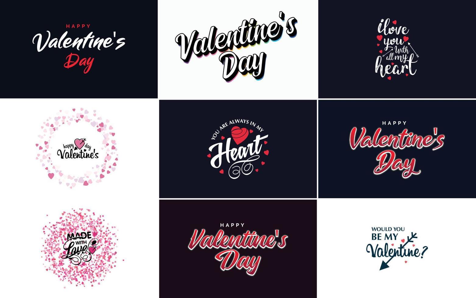 Love word art design with heart shapes and gradient background vector