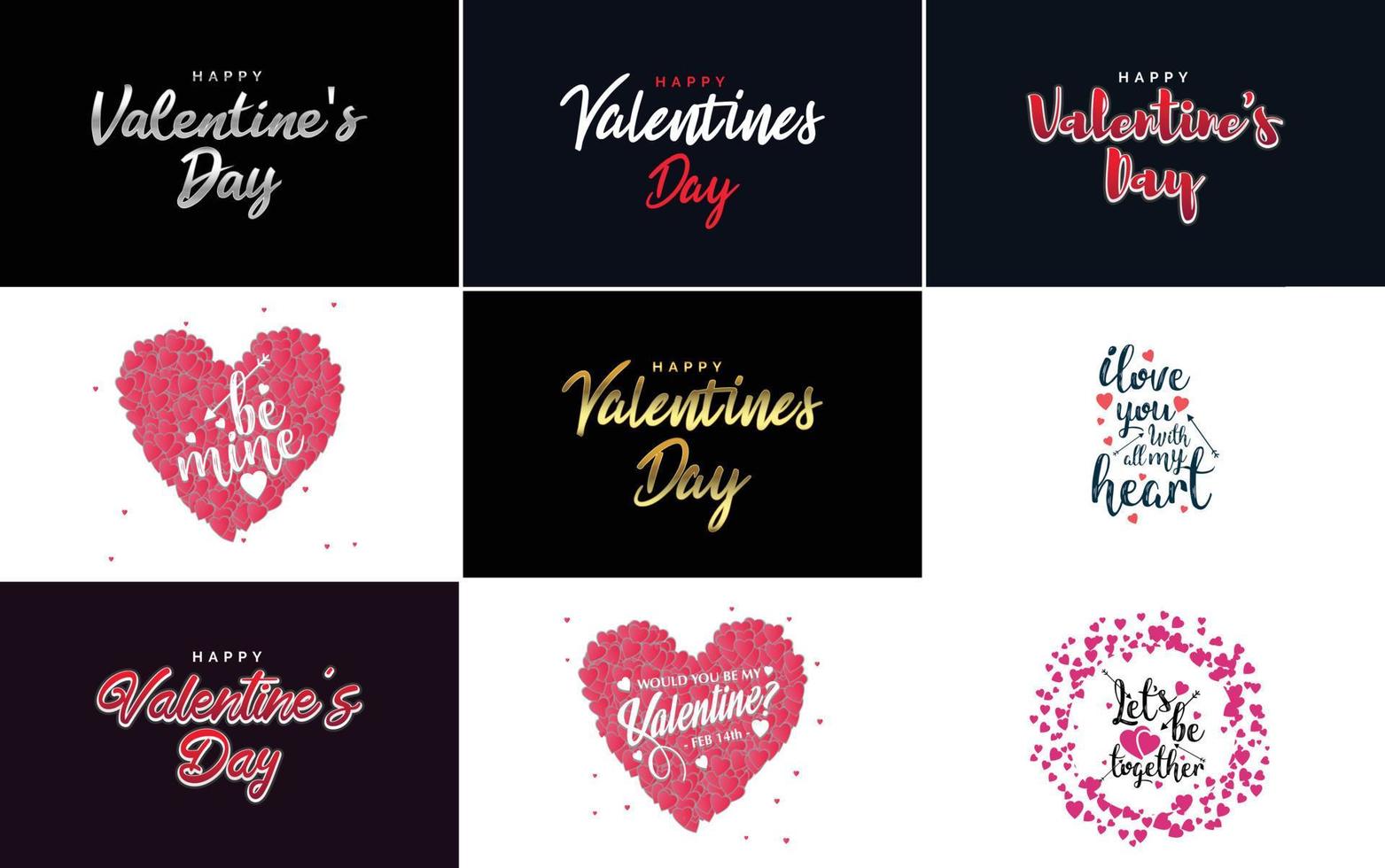 Happy Valentine's Day typography poster with handwritten calligraphy text vector