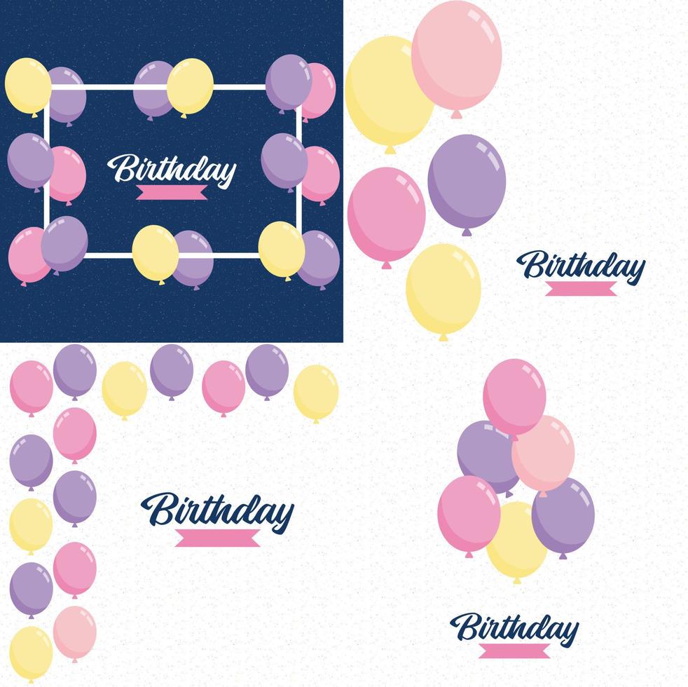 Happy Birthday written in a brush stroke font with balloons vector