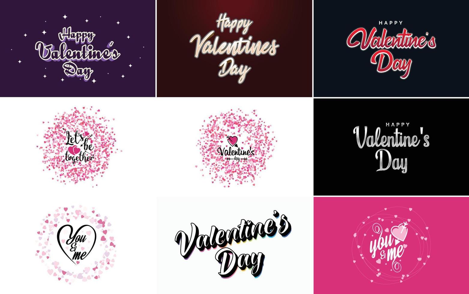 Happy Valentine's Day typography poster with handwritten calligraphy text. isolated on white background vector illustration