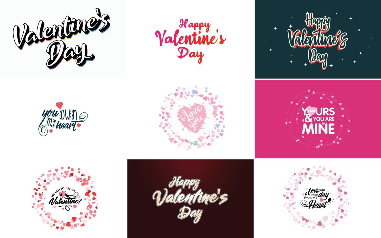 Happy Valentine's Day typography poster with handwritten calligraphy text. isolated on white background vector