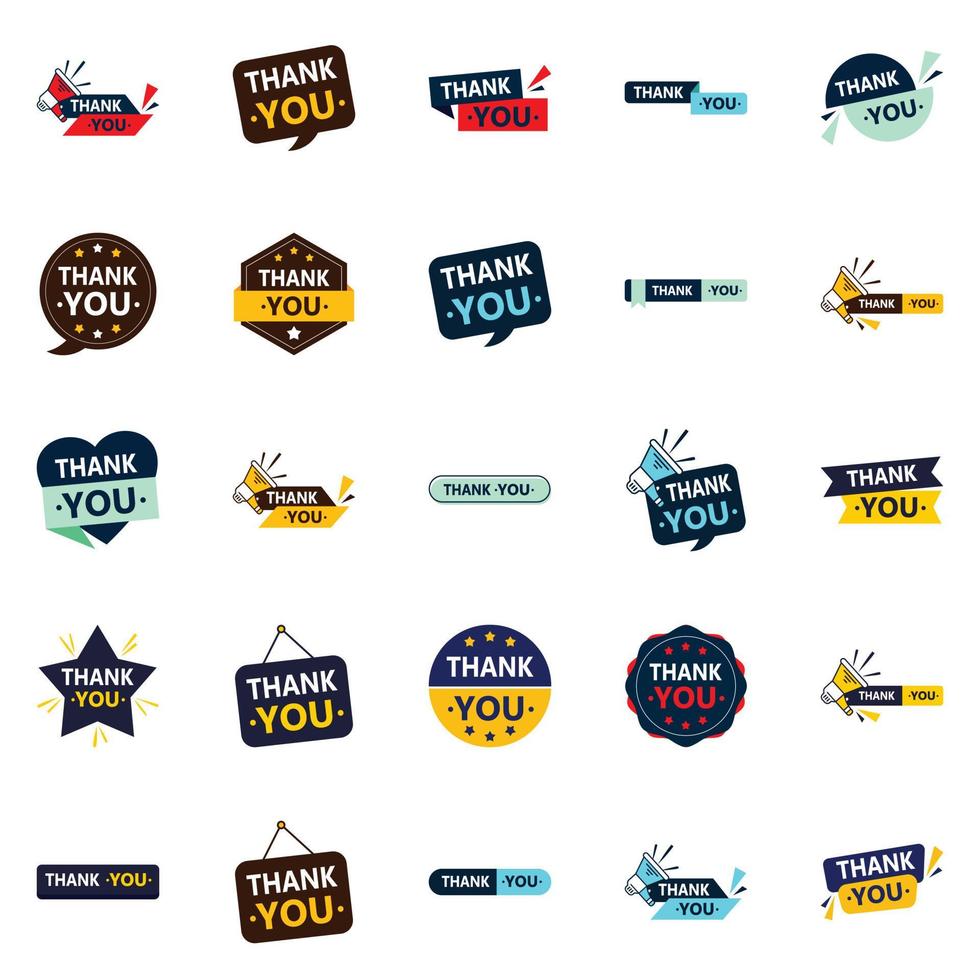 Express your gratitude with 25 vector icons Thankyou