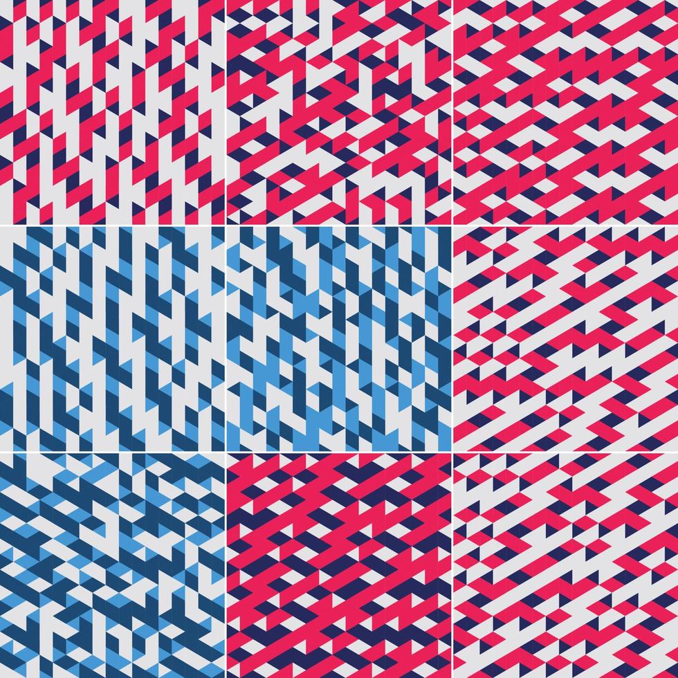 diseño de patrón geométrico abstracto colorido en ilustración de vector de estilo isométrico