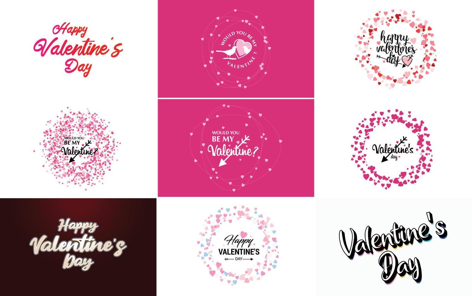 plantilla de tarjeta de felicitación de feliz día de san valentín con un lindo tema animal y un esquema de color rosa vector