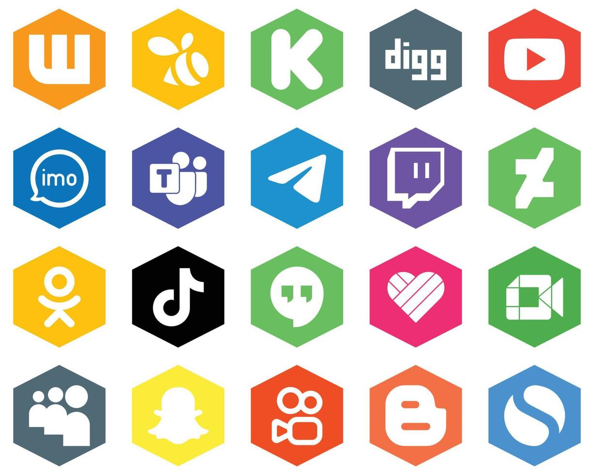 20 Simple White Icons deviantart. audio and messenger Hexagon Flat Color Backgrounds vector