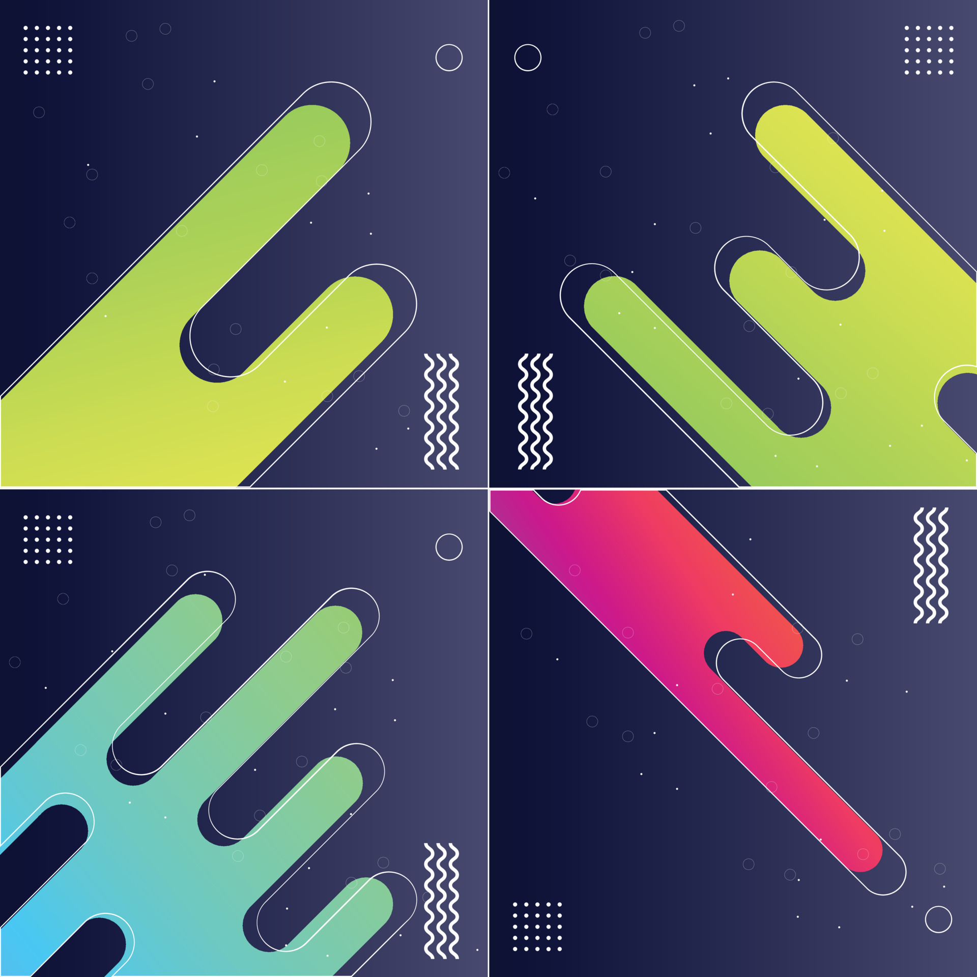Cool and Modern Abstract Gradient Shape Designs 18713875 Vector Art at ...