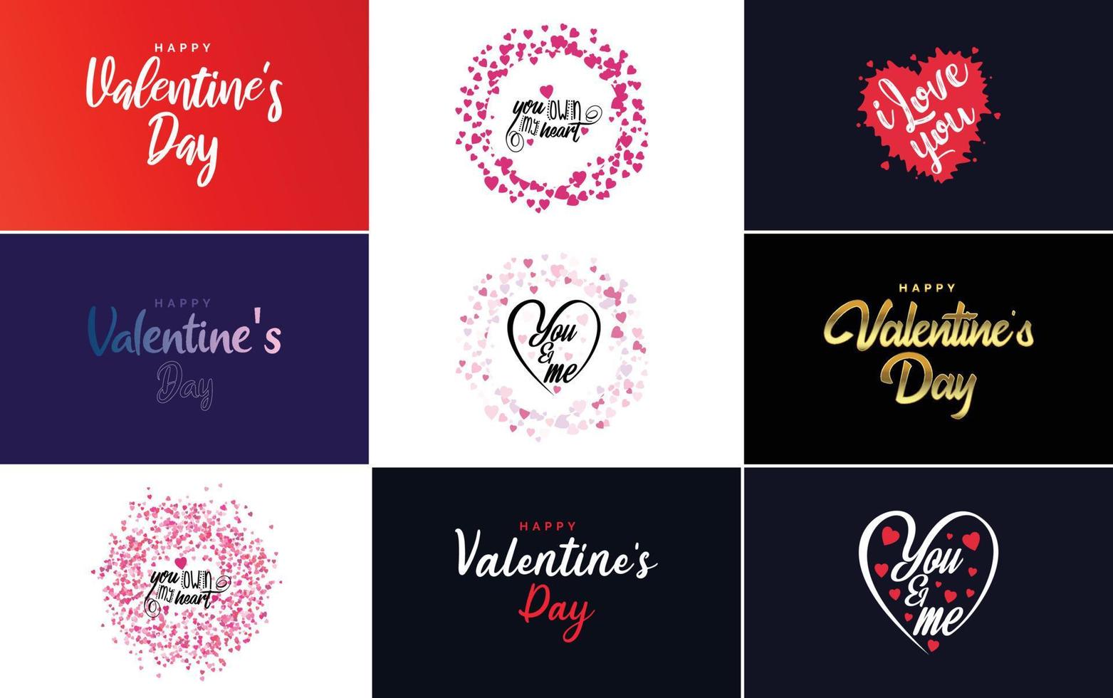 Happy Valentine's Day typography poster with handwritten calligraphy text vector