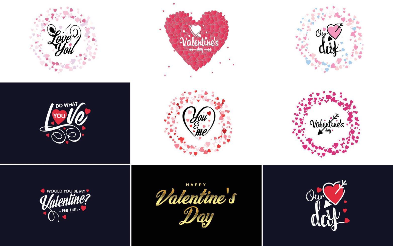 Valentine lettering with a heart design. Suitable for use in Valentine's Day cards and invitations vector