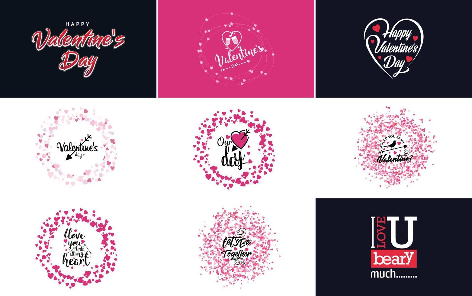 Happy Valentine's Day banner template with a romantic theme and a red color scheme vector