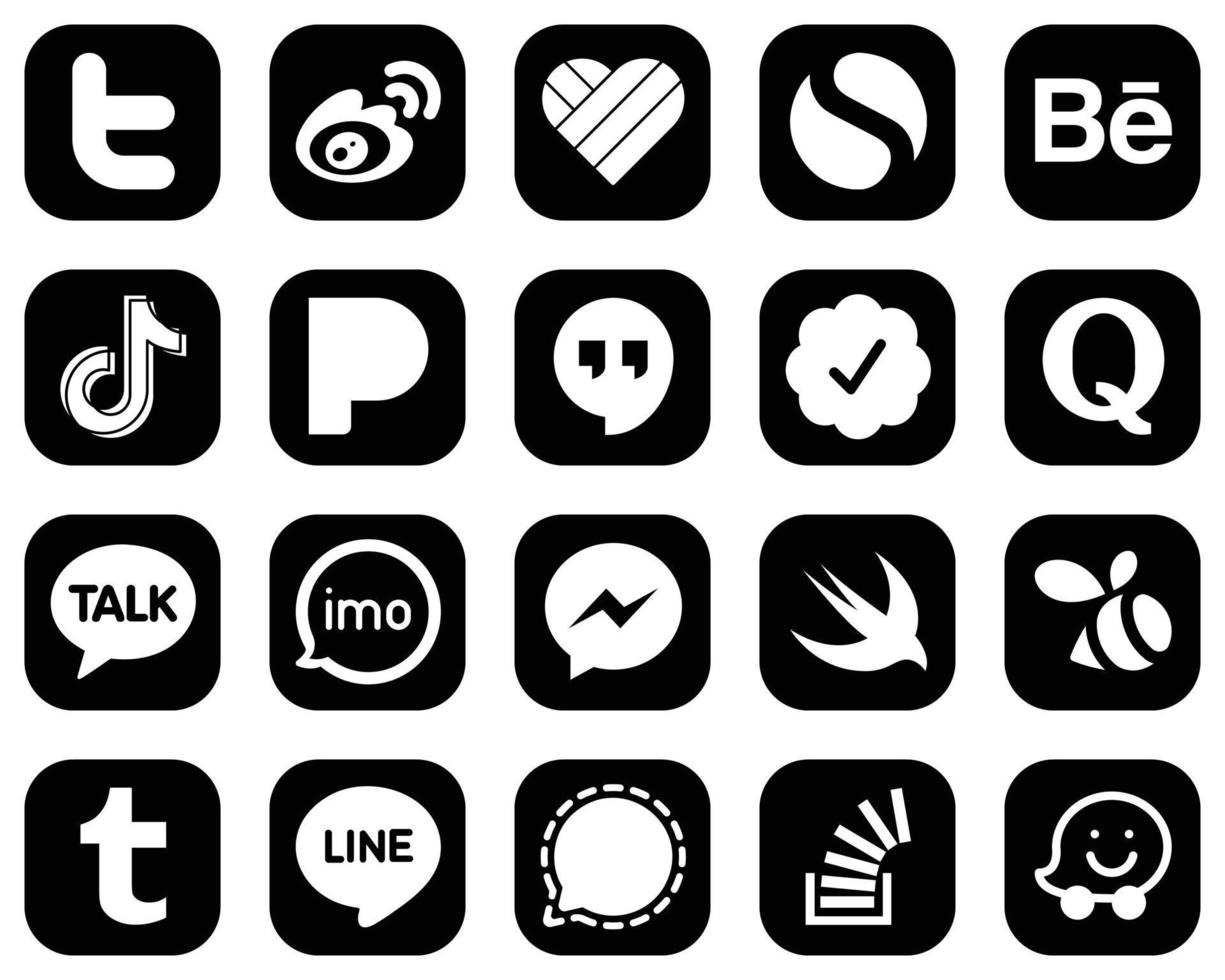 20 Stylish Social Media Icons such as text. discord. blogger and caffeine  icons. Clean and professional 18713900 Vector Art at Vecteezy