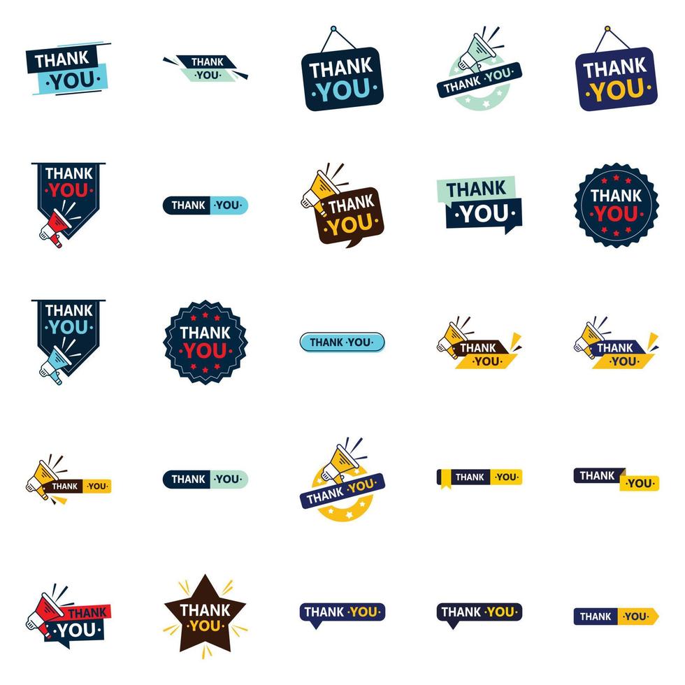 25 Fresh Vector Icons for a modern and fresh thank you message