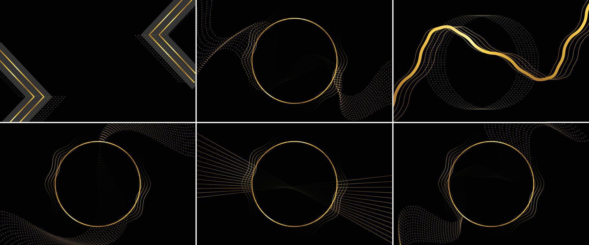 Abstract shiny color gold wave design element vector