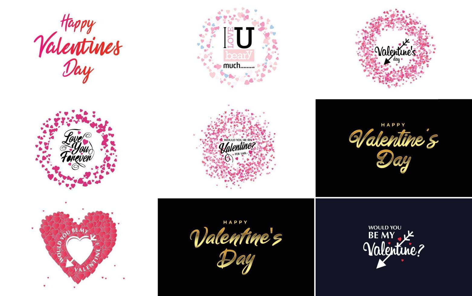 Valentine's hand-drawn lettering with a heart design. Suitable for use as a Valentine's Day greeting or in romantic designs vector