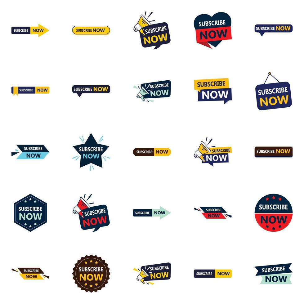 25 High-Quality Subscribe Now Graphic Elements for Marketing Materials vector
