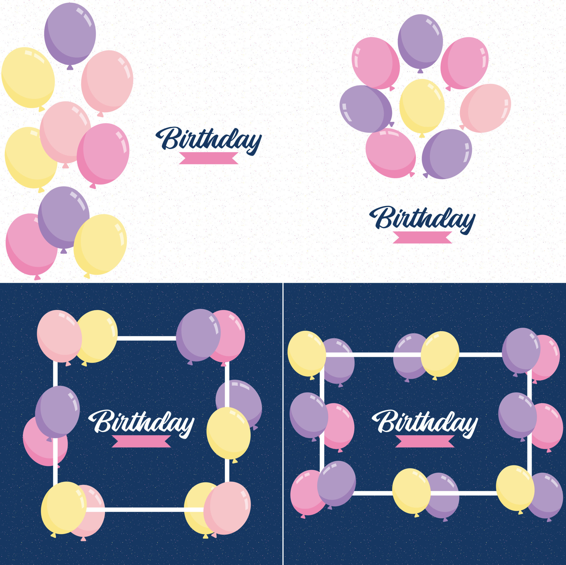 Birthday text with balloons 18713973 Vector Art at Vecteezy