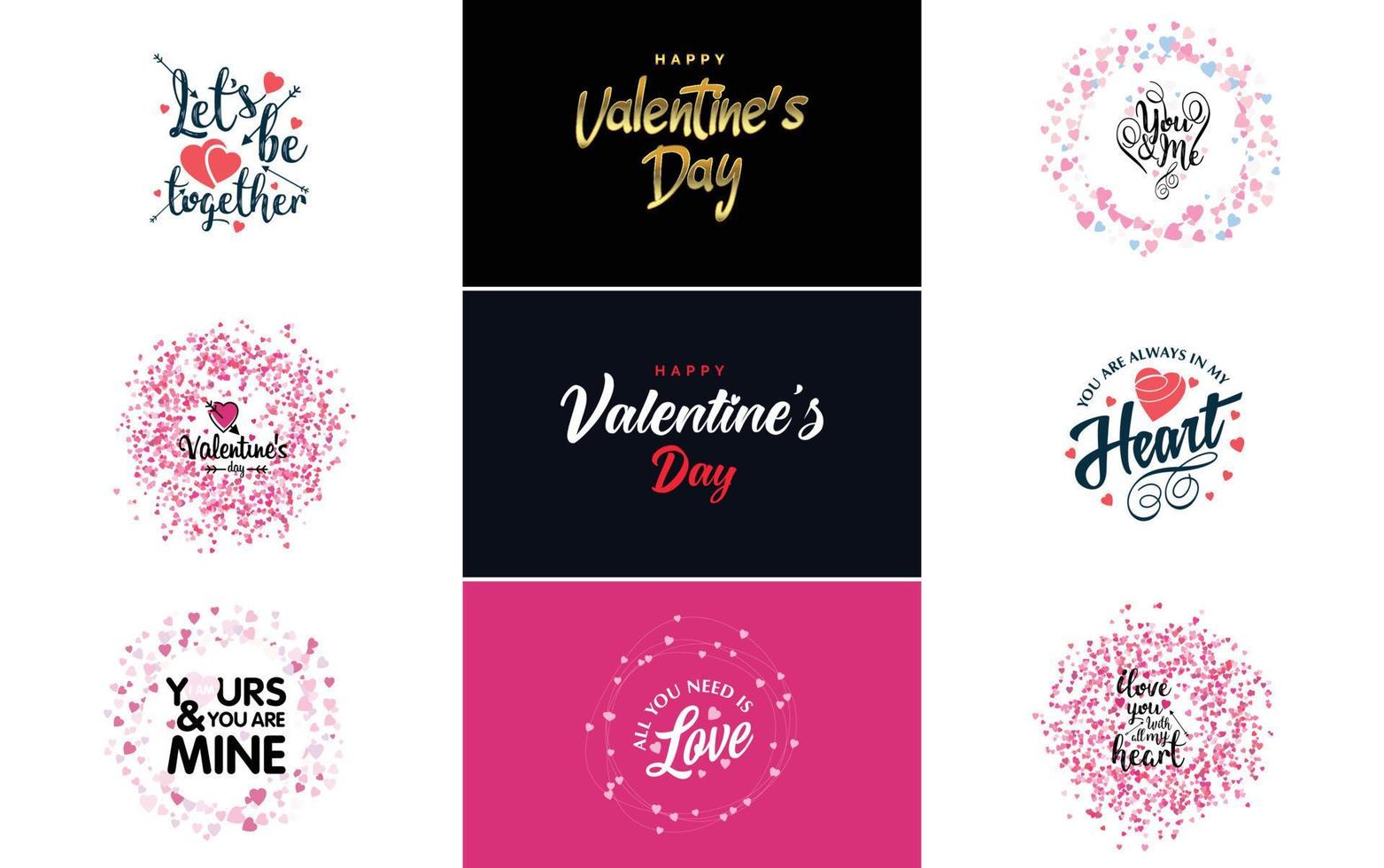 Valentine lettering with a heart design. Suitable for use in Valentine's Day cards and invitations vector