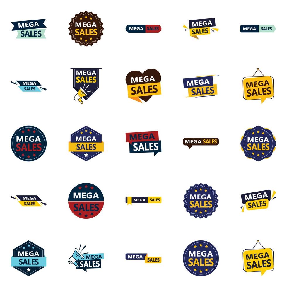The Mega Sale Vector Pack 25 Dynamic Designs for Your Advertising Needs