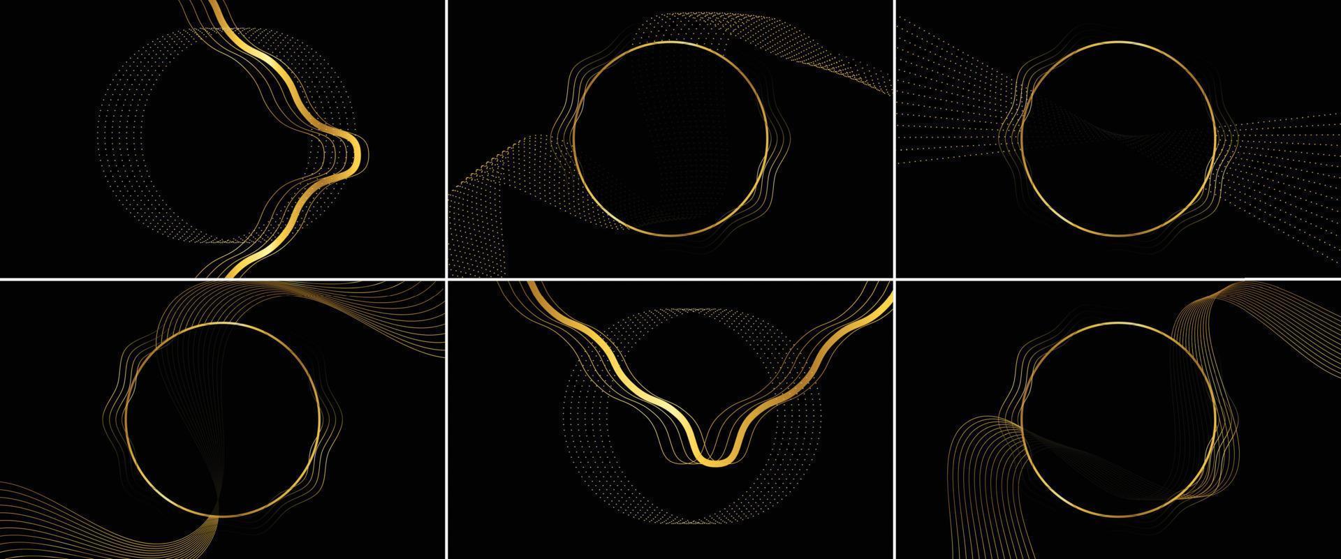 Abstract shiny color gold wave design element vector