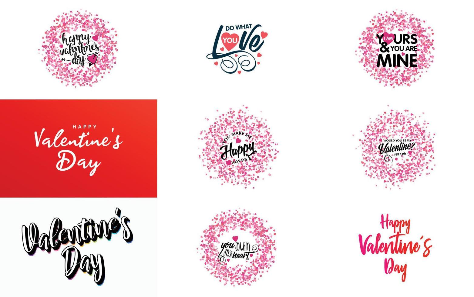 Be My Valentine lettering with a heart design. suitable for use in Valentine's Day cards and invitations vector