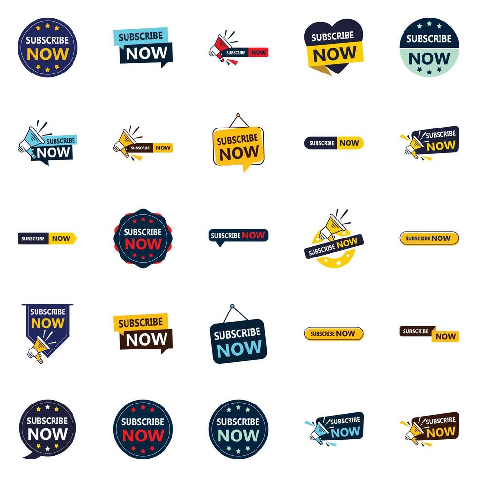 Subscribe Now 25 Vector Banners for Compelling Marketing Materials