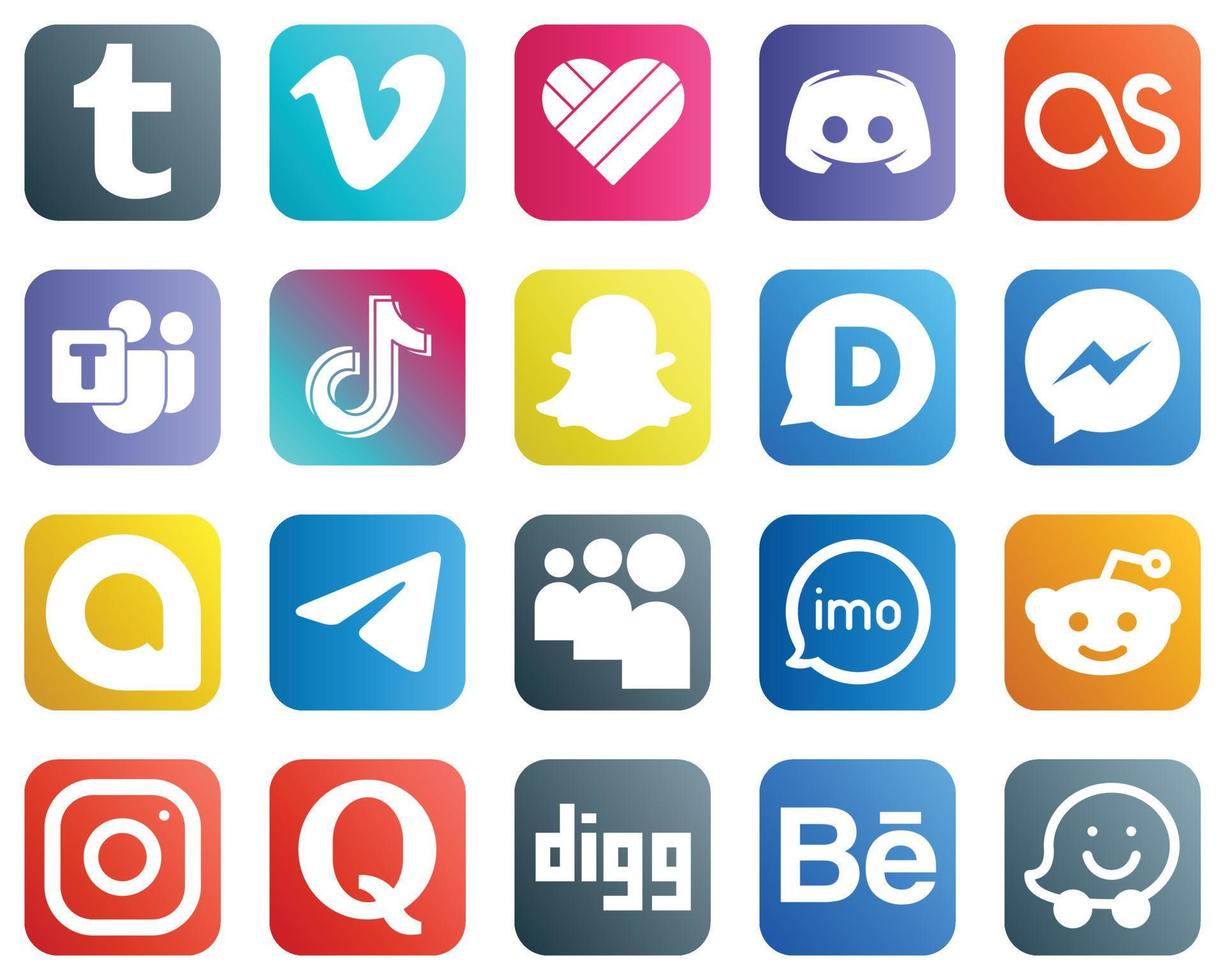 20 Social Media Icons for Your Designs such as disqus. lastfm. china and douyin icons. Modern and minimalist vector