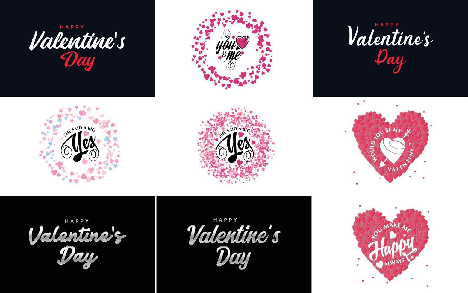 Valentine's hand-drawn lettering with a heart design. Suitable for use as a Valentine's Day greeting or in romantic designs vector