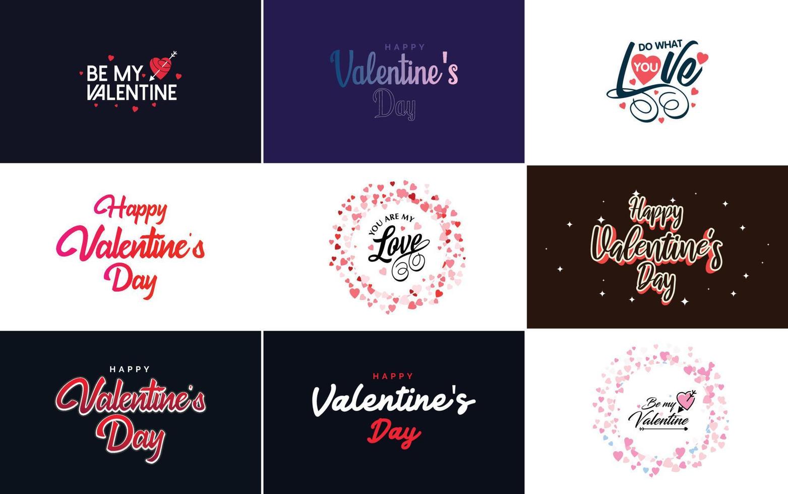 Happy Valentine's Day hand-drawn lettering vector illustration suitable for use in design of flyers. invitations. posters. brochures. and banners