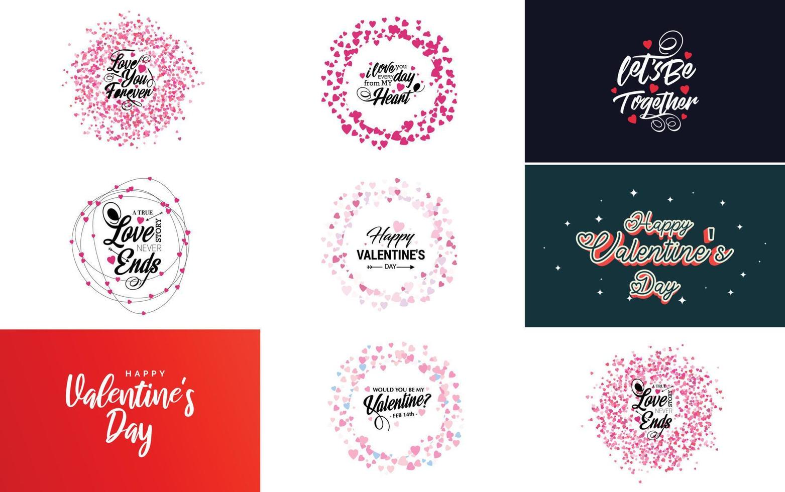 Happy Valentine's Day hand-drawn lettering vector illustration suitable for use in design of flyers. invitations. posters. brochures. and banners