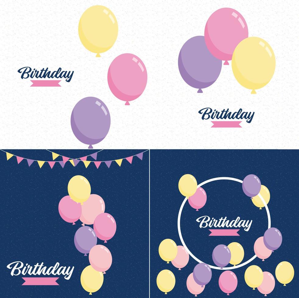 diseño retro de feliz cumpleaños con negrita. letras coloridas y una textura vintage vector