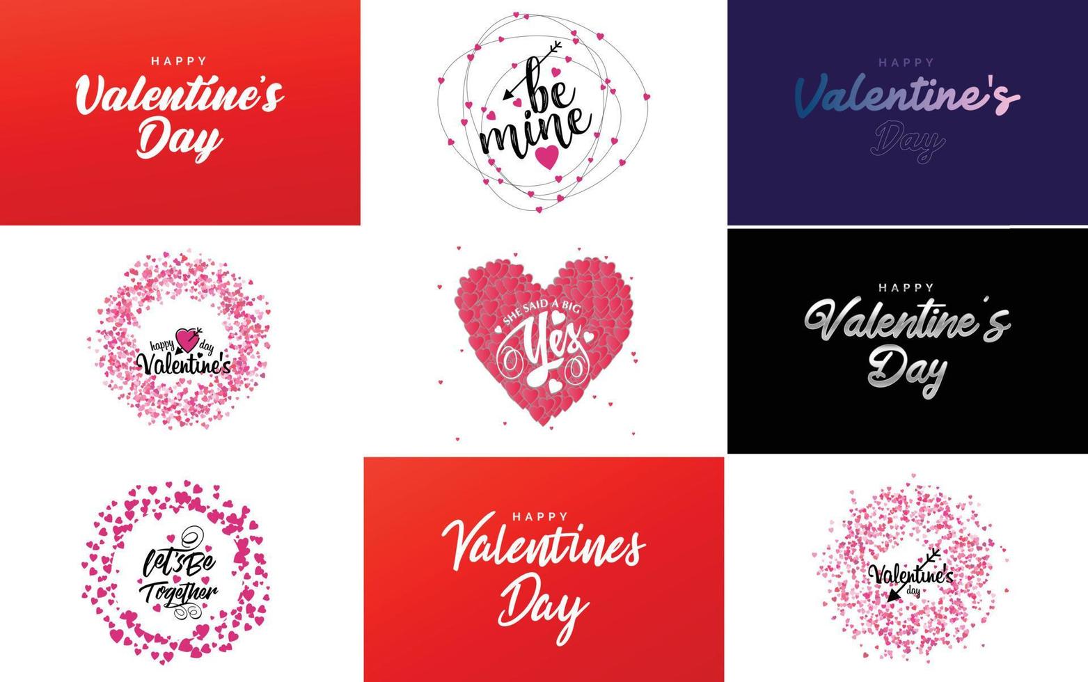 Happy Valentine's Day typography poster with handwritten calligraphy text. isolated on white background vector illustration