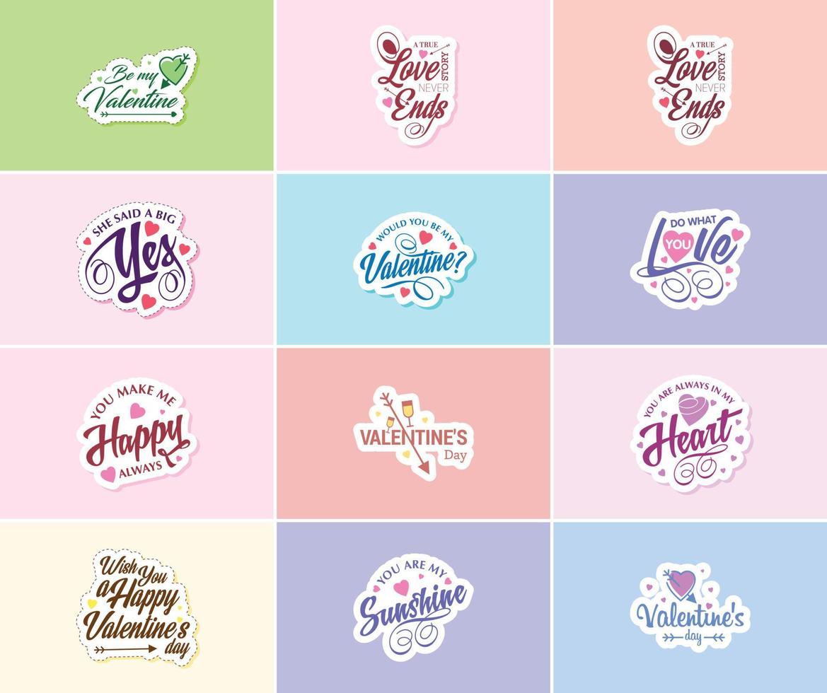 Valentine's Day Graphics Stickers to Share Your Love and Affection vector