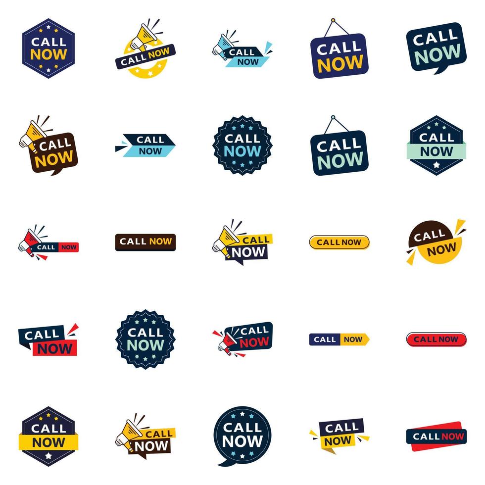 25 High quality Typographic Designs for a premium calling campaign Call Now vector