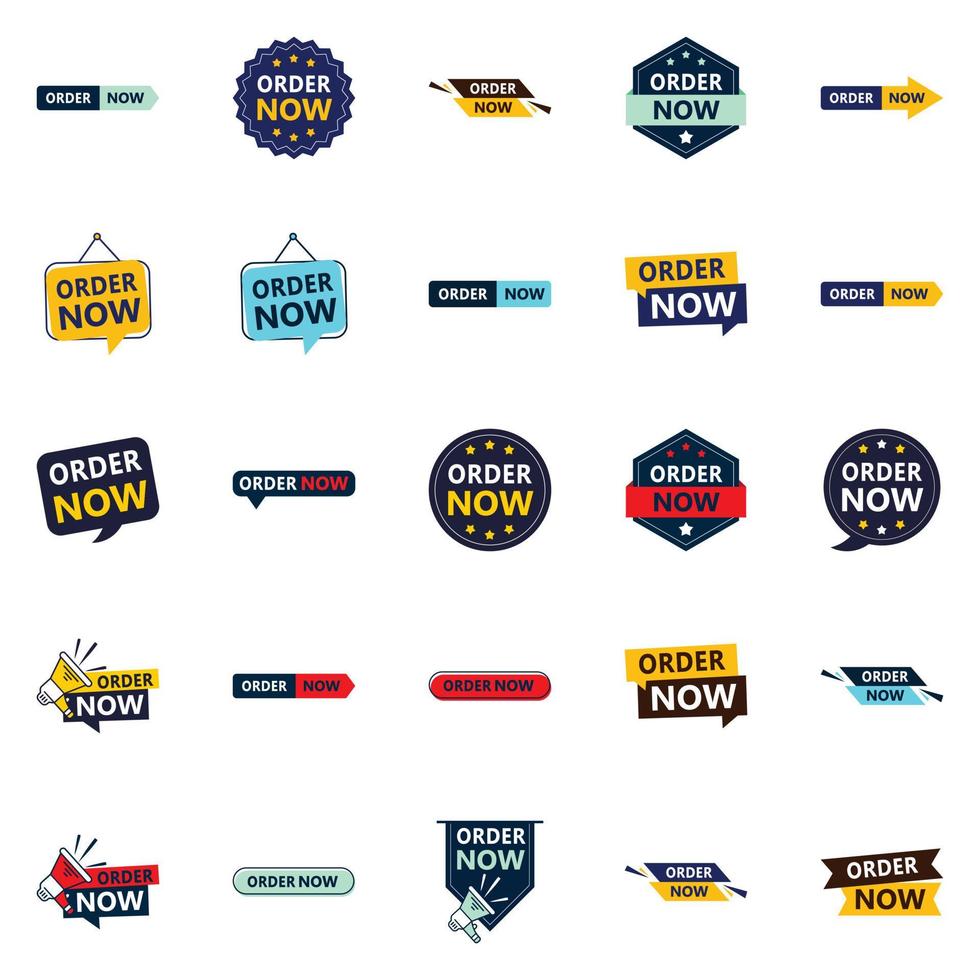25 Professional Order Now Banners to Take Your Business to the Next Level vector