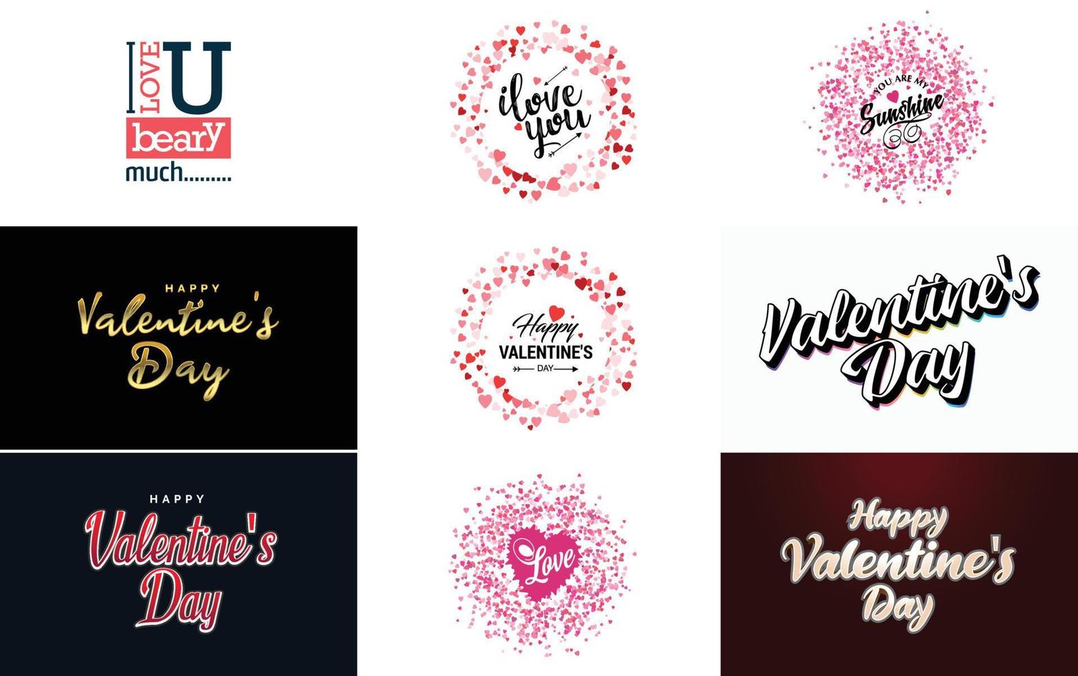 Happy Valentine's Day typography poster with handwritten calligraphy text. isolated on white background vector