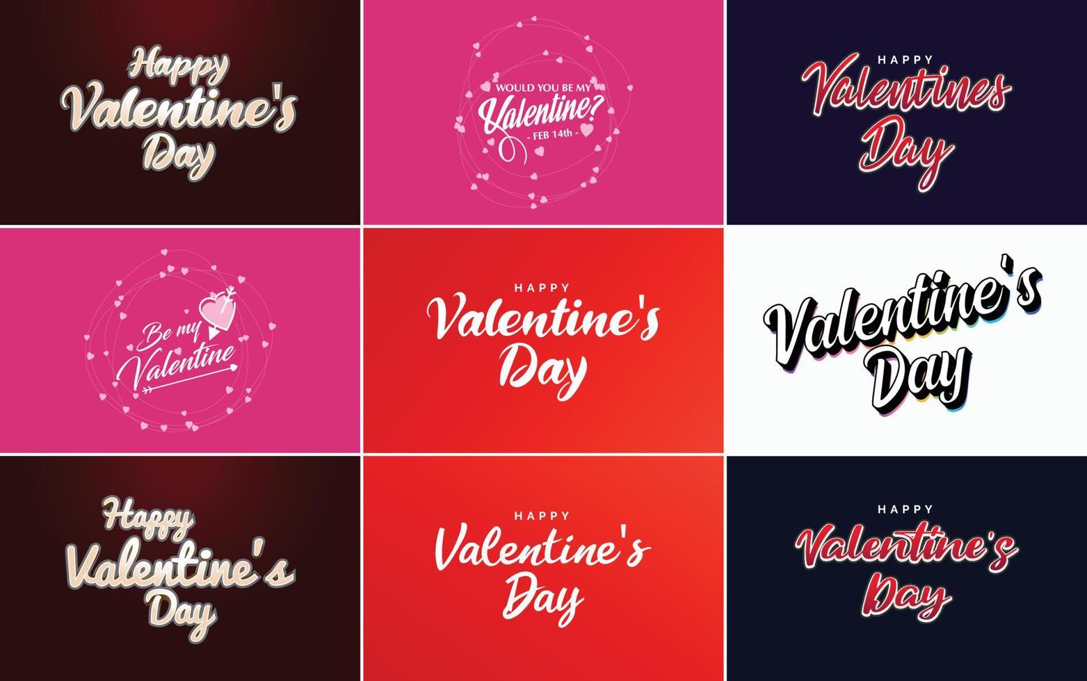 Happy Valentine's Day typography poster with handwritten calligraphy text. isolated on white background vector