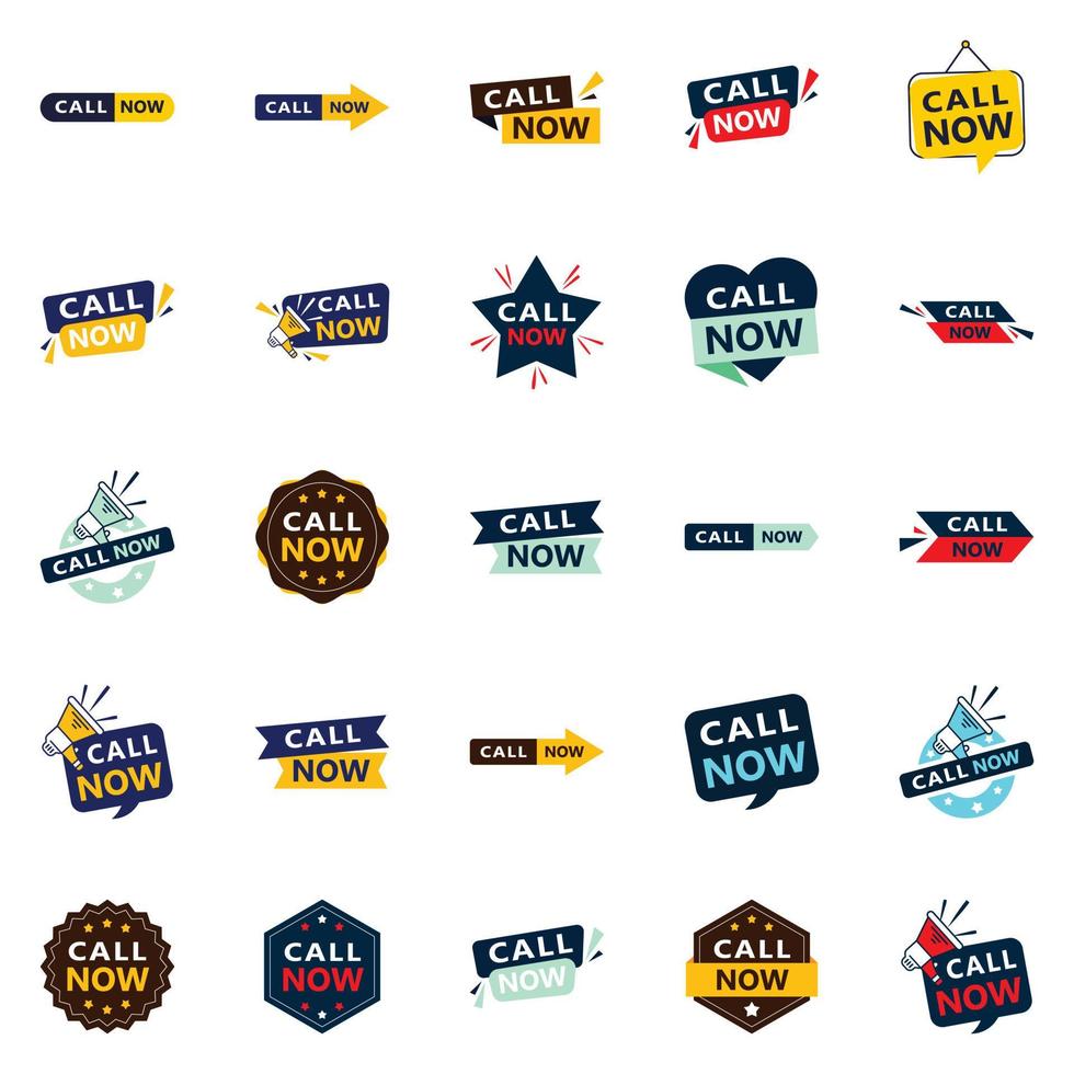 25 Versatile Typographic Banners for promoting calling in different contexts vector