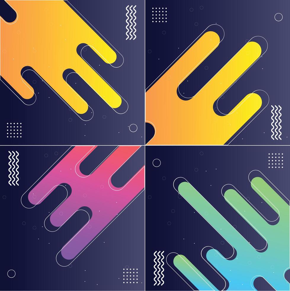 Minimal Geometric Backgrounds Pack of 4 Dynamic Shapes Composition vector