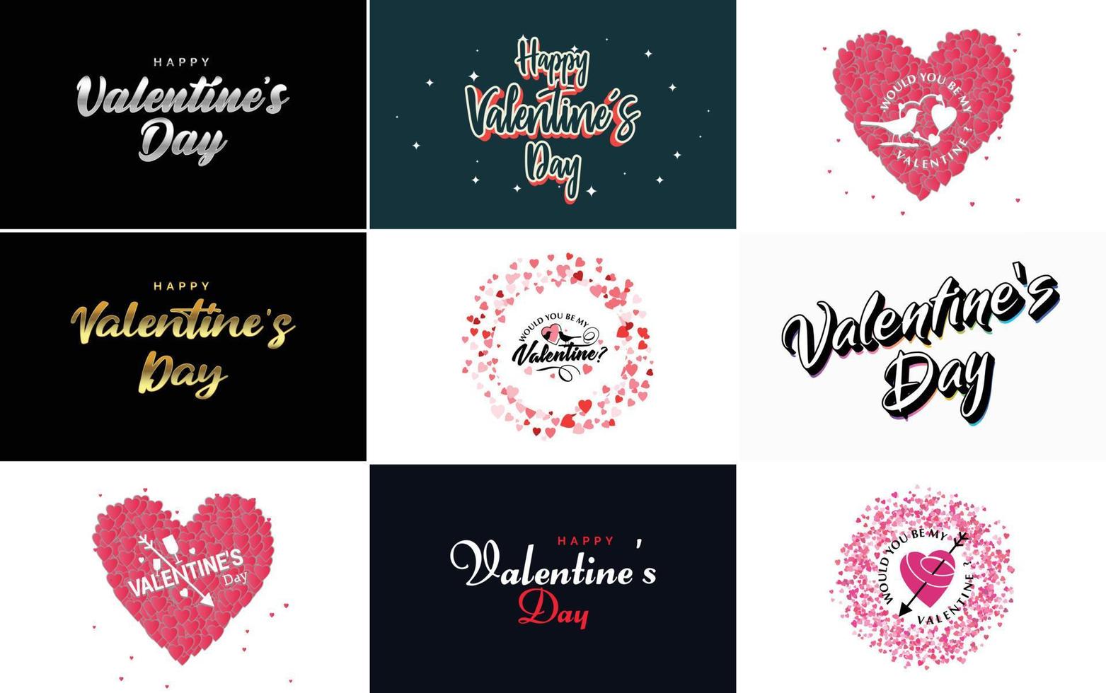 Love lettering and calligraphy with cute hearts. Valentine's Day template or background suitable for use in Love and Valentine's Day concepts vector
