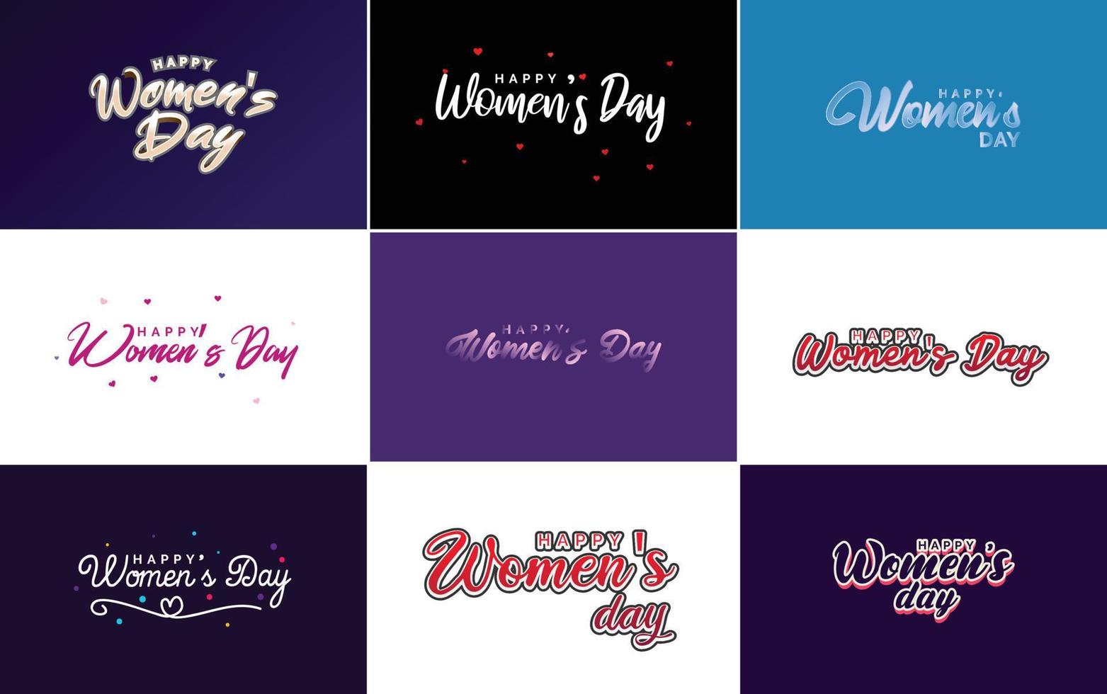 Set of International Women's Day cards with a logo vector