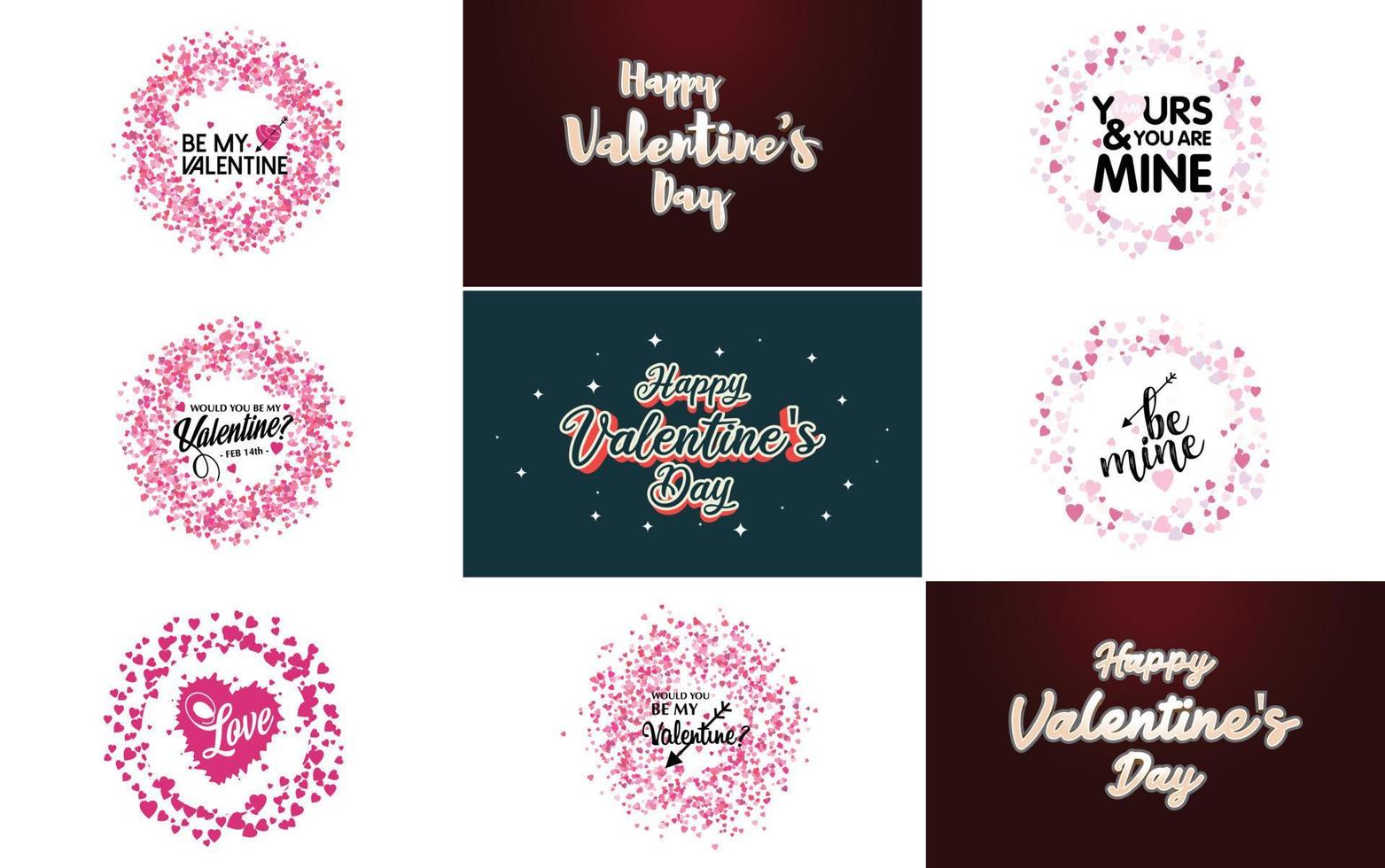 diseño de arte de palabras de amor con un fondo en forma de corazón y un efecto bokeh vector