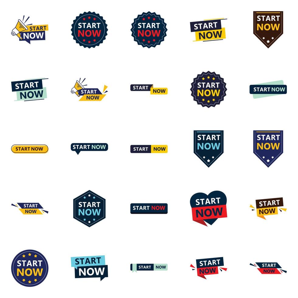 Start Now 25 Eye catching Typographic Banners for driving engagement vector