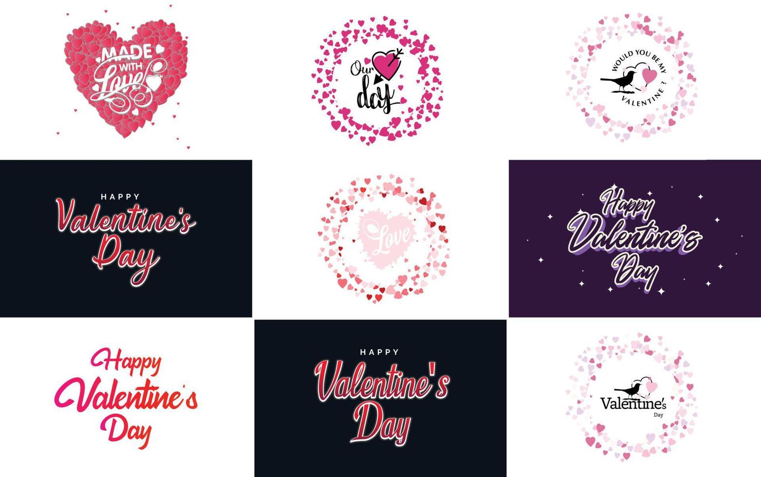 Love themed lettering and calligraphy. Valentine's Day template or background suitable for use in Love and Valentine's Day concept vector