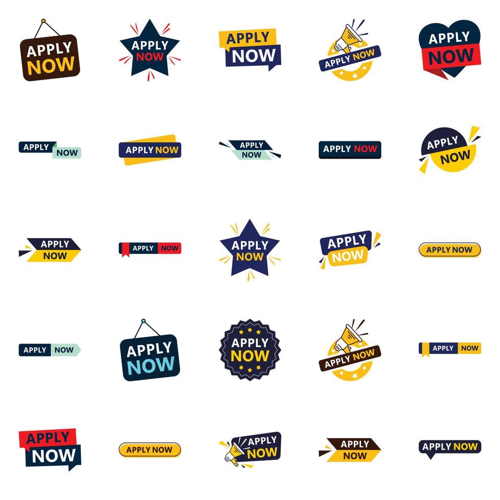 25 Eye-catching Apply Now Banners to Boost Your Visibility vector