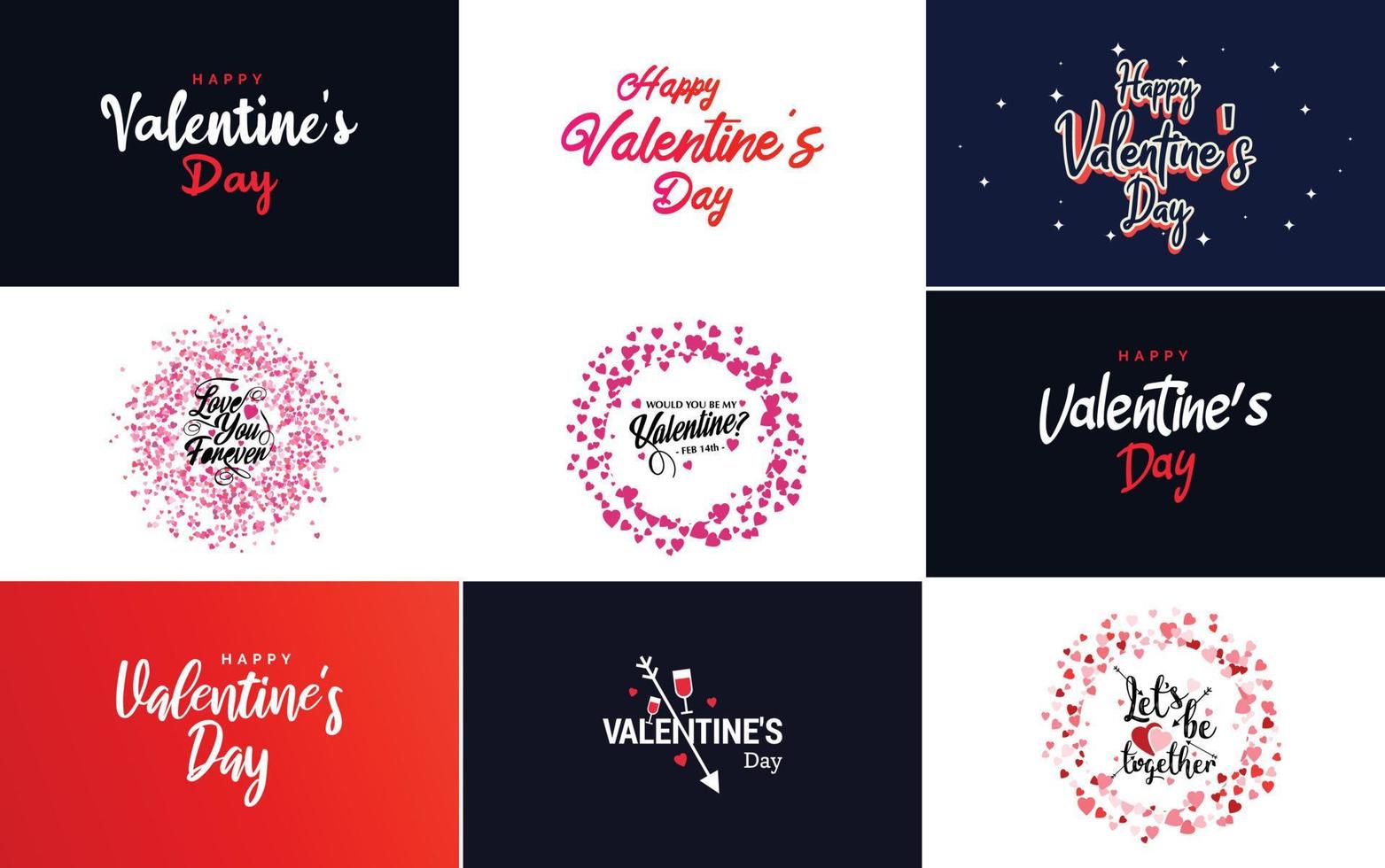 Happy Valentine's Day hand-drawn lettering vector illustration suitable for use in design of flyers. invitations. posters. brochures. and banners