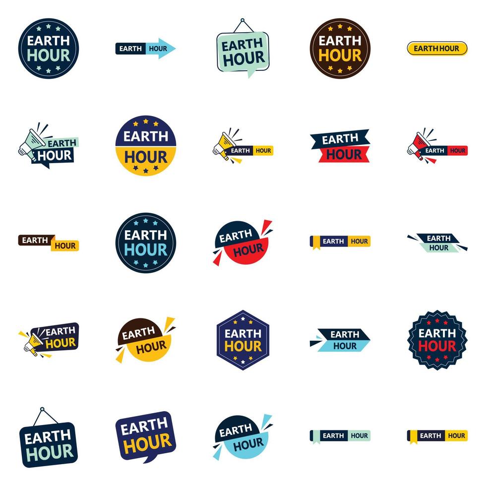 Earth Hour Vector Pack 25 High Impact Designs for Graphic Designers